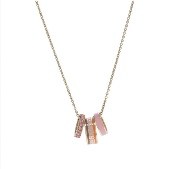 COACH Enamel Rondel Pendant Necklace NWT - Picture 1 of 6